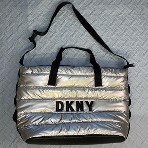 DKNY Nora Silver Puffer Weekender Tote